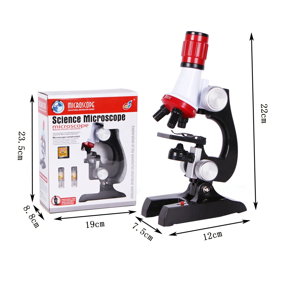 Kit Lab LED 100X400X1200X Home School Science Educational Toy Gift Refined Biological Microscope