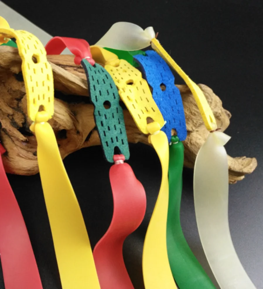 Slingshot Flat Leather Rubber Band Replacement Set, Professional High Resilience Hunting Slingshot Tension Belt, Elastic Wide