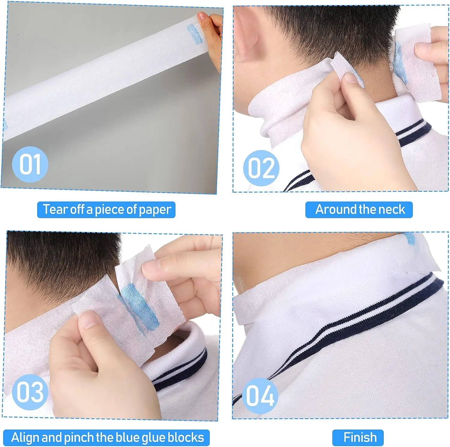 Neck Strips Stretchy Paper Neck Band Barber Neck Paper Barber Accessories Supplies Hair Cutting Supplies for Salon Barber Shop