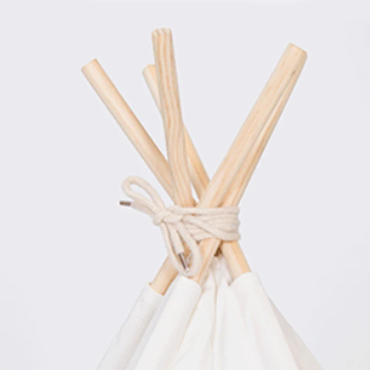 Wooden Dog Bed Cat Dog House Canvas Pet Teepee Tent Wood Tipi Dog Cat House