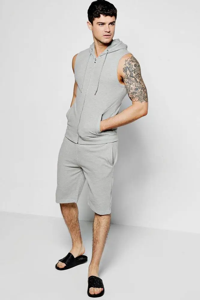 Maxgarment High Quality Top Design Customise Tracksuit Short Set Plain Sleeveless Summer Track Suit Men