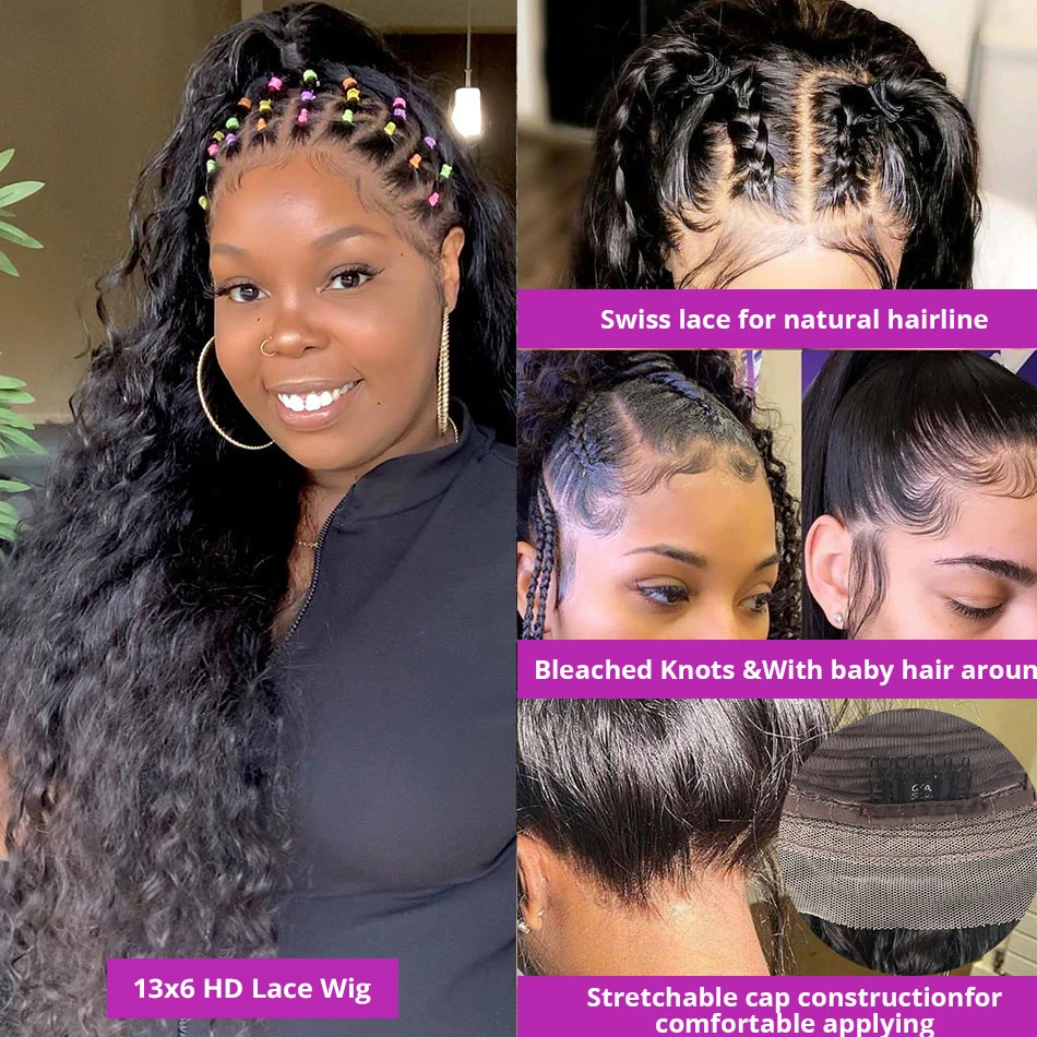 Thick Lace Wigs Manufacturer,12a Grade Virgin Indian Human Hair Wigs,30 Inch 13x6 613 Hd Human Hair Lace Forntal Wig