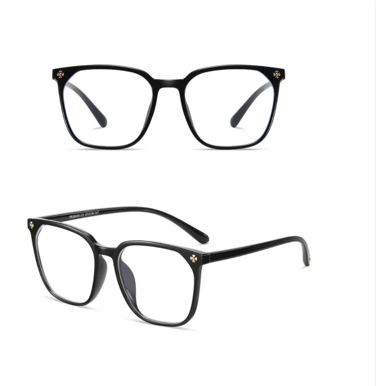 20-6001 Hot Ins Style Designer Custom Logo Oversize Square Frames Anti Bluelight Blocking Glasses Eyeglasses