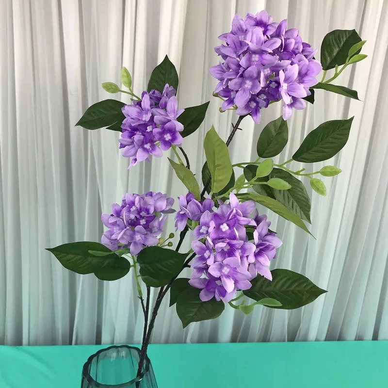 Wedding Flowers Silk Artificial Purple Lilac Flowers Latex Single Stem 78cm Long Artificial Lilac Flowers