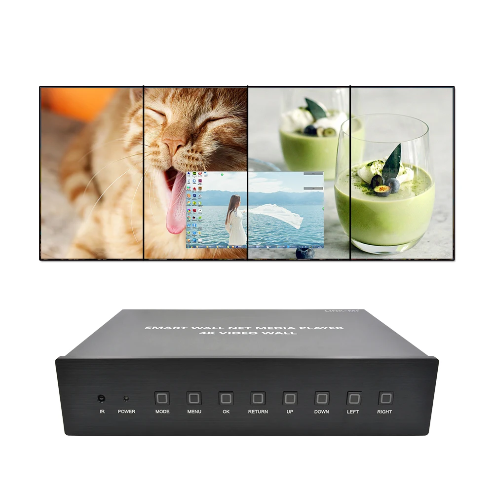 HDMI 2x2 4K видео настенный контроллер медиаплеер 1x4 ТВ настенный процессор для 4 телевизоров