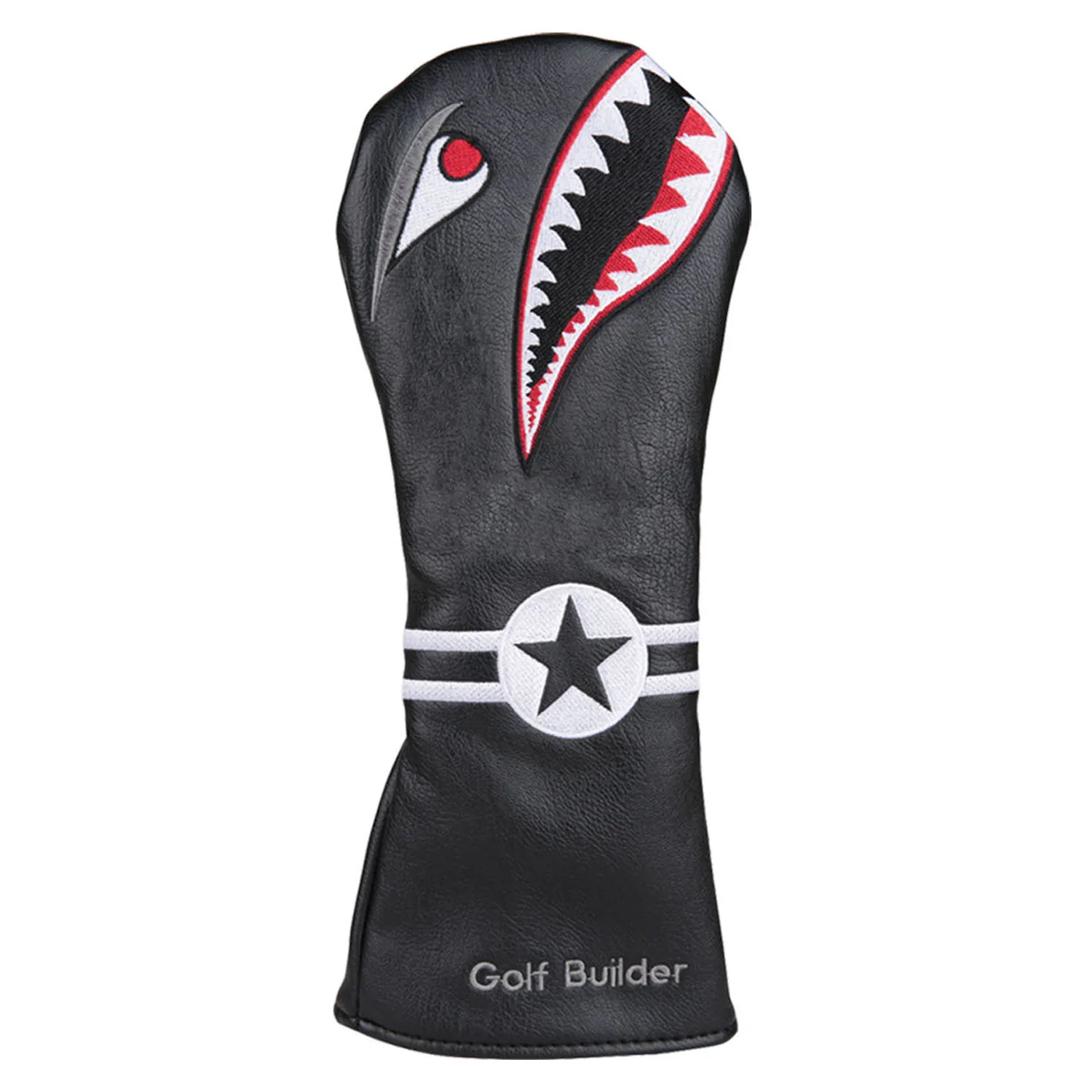 Golf Builder Black Shark Golf Wood Head Cover for Golf Driver Fairway Hybrid FW UT 3PCS/SET
