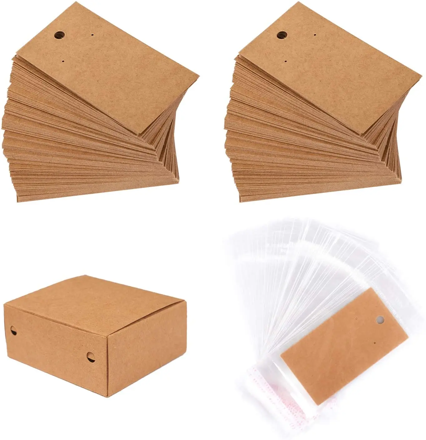 Custom jewelry display cards self-seal bags cards holder blank kraft paper tags for DIY ear studs jewelry display