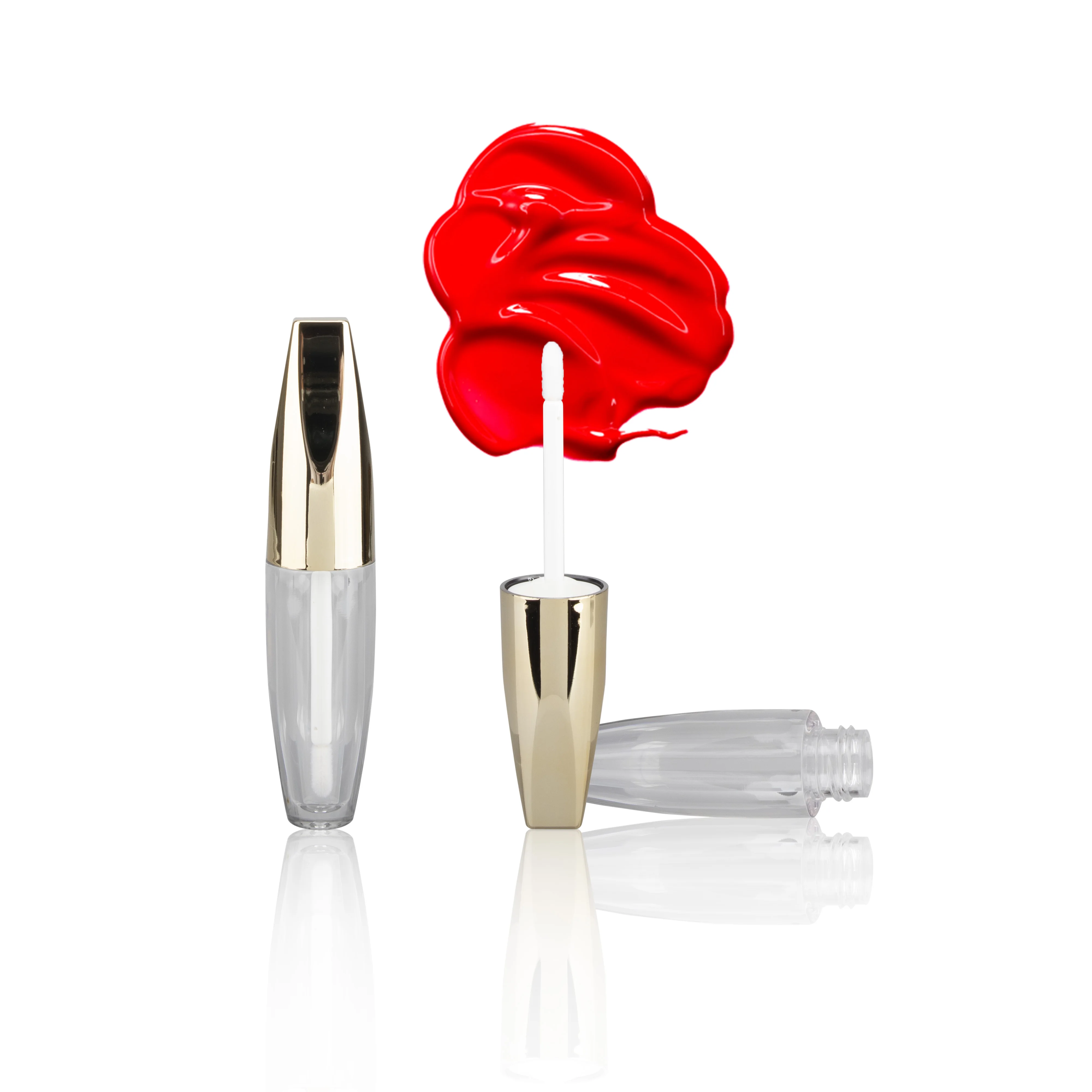 Oval Shape Metallic Gold Lid Lip Gloss Bottle Empty Cosmetic Twist Container 2ml 3ml 4ml Lip Gloss Cuticle Oil Nail Polish Tube