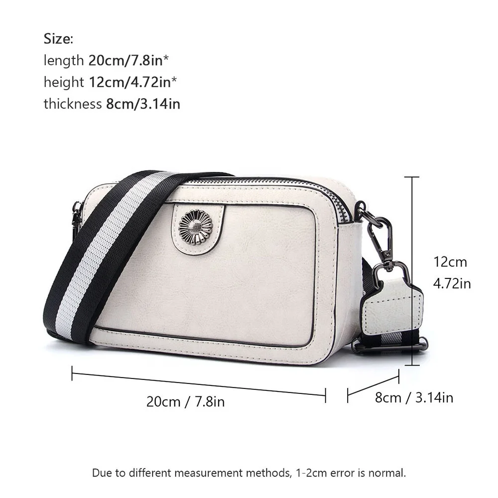 Квадратная сумка через плечо из натуральной воловьей кожи, маленький саквояж кросс-боди, женская сумочка для камеры на ремне