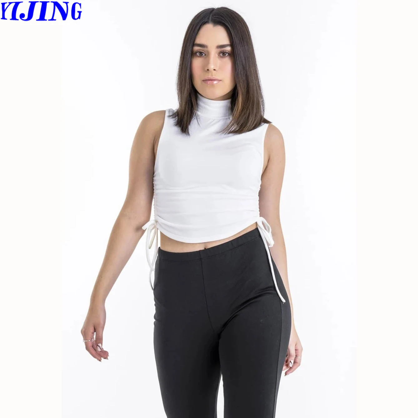 
Newly Launch Design Gym Top Active Wear Yoga Bra Girls Fitness Workout Sexy Mock Neckline Crop Top 