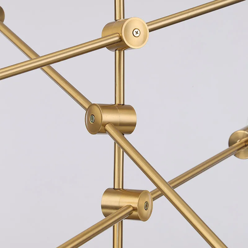 6 -Light Iron Tube lamp Simple design restaurant chandelier Modern Nordic bronze pendant light for bedroom living room