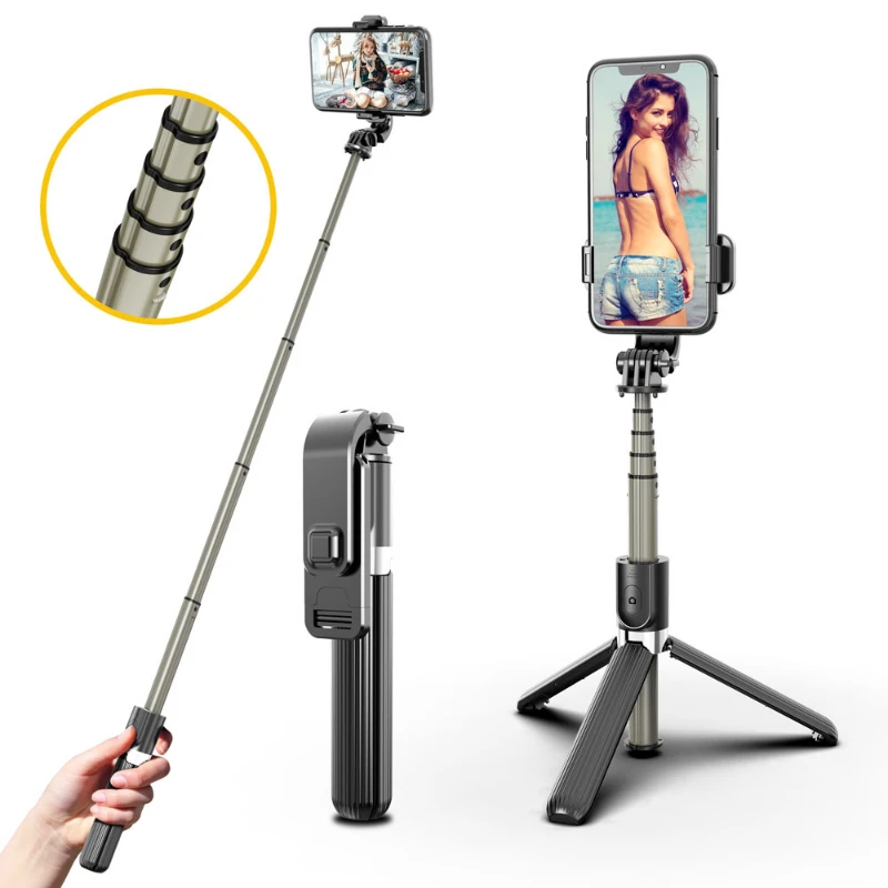 Flexible 3 in 1 Camera Wireless Mobile Phone Monopod Selfie Stick Tripod Best Seller Portable Steel Stainless Fold Rohs Feature
