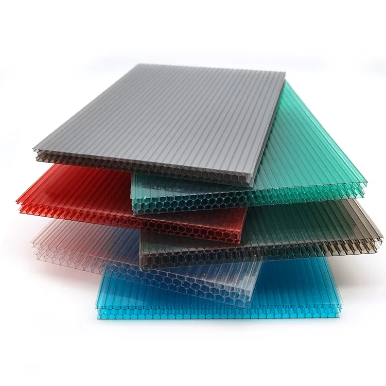 100% Raw Material 16mm thickness clear PC Honeycomb hollow sheet for Wall plate
