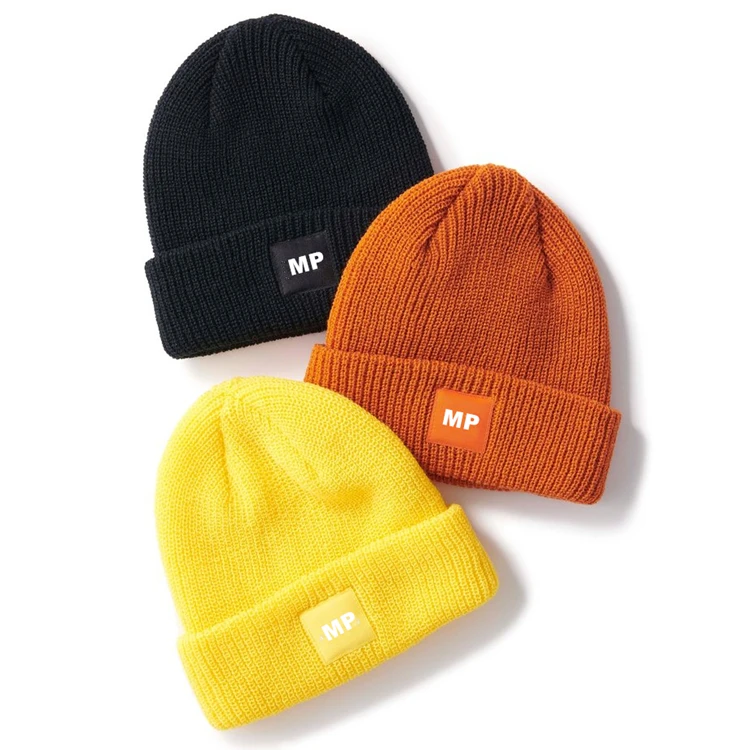 Custom Knit Cuffed Acrylic Slouchy Beanie,Private Woven Label Logo Beanies,Fisherman Skull Hats Winter Cap