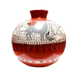 Mexico natural pigments big textured wholesale ceramic vase for sale