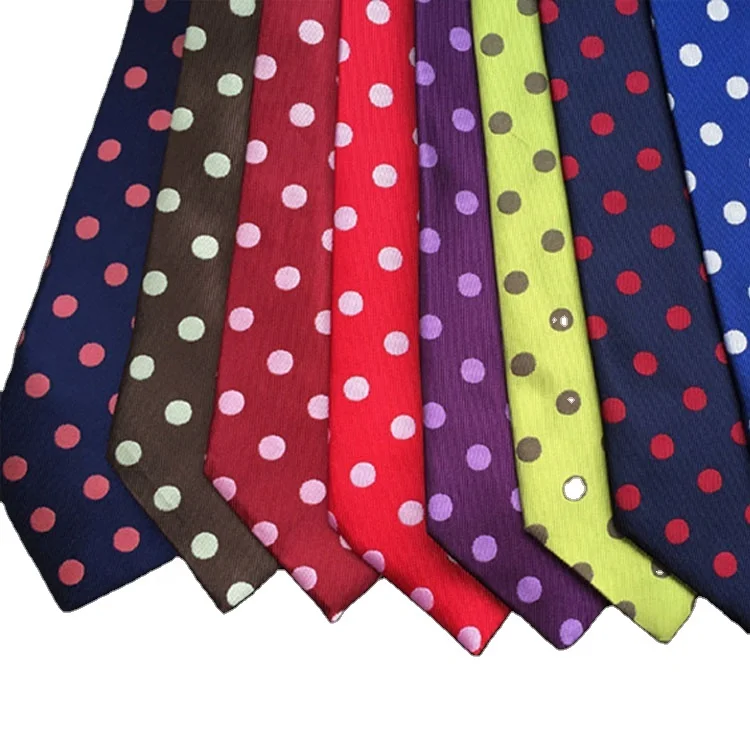 Top quality best selling dot pattern 3 fold silk necktie for men