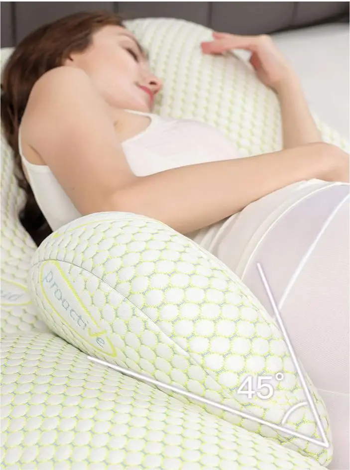 Maternity Pillow, Pregnancy Body Pillow Support for Back, Legs, Belly, Hips of Pregnant Women, Detachable and Adjustable