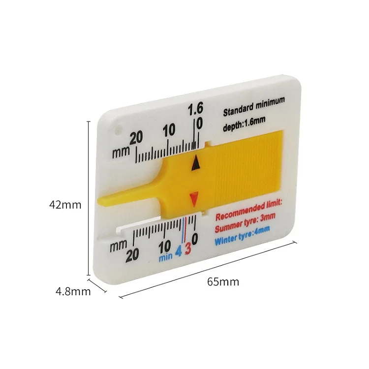 Hot selling car wheel tire tread depth gauge keychain motorcycle trailer wheel measure repair tool for tire wear detection