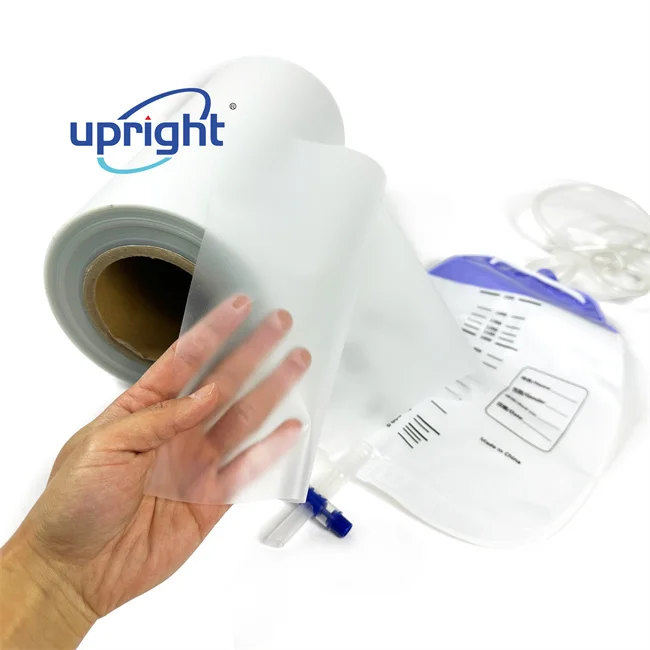 Upright 120 micron thick 305 mm width frosted soft pvc sheet for urine bag