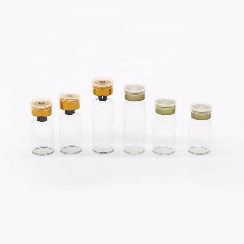 Usp Type I 10ml Pharmaceutical Use Borosilicate Glass Vials Bottle For Antibiotics Ring Finish 20mm With Rubber Stopper Cap
