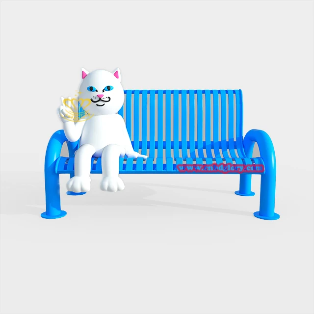 Outdoor street Park plaza landscape Decoration design art Sculpture Fiberglass cartoon Frog statue garden art Chair