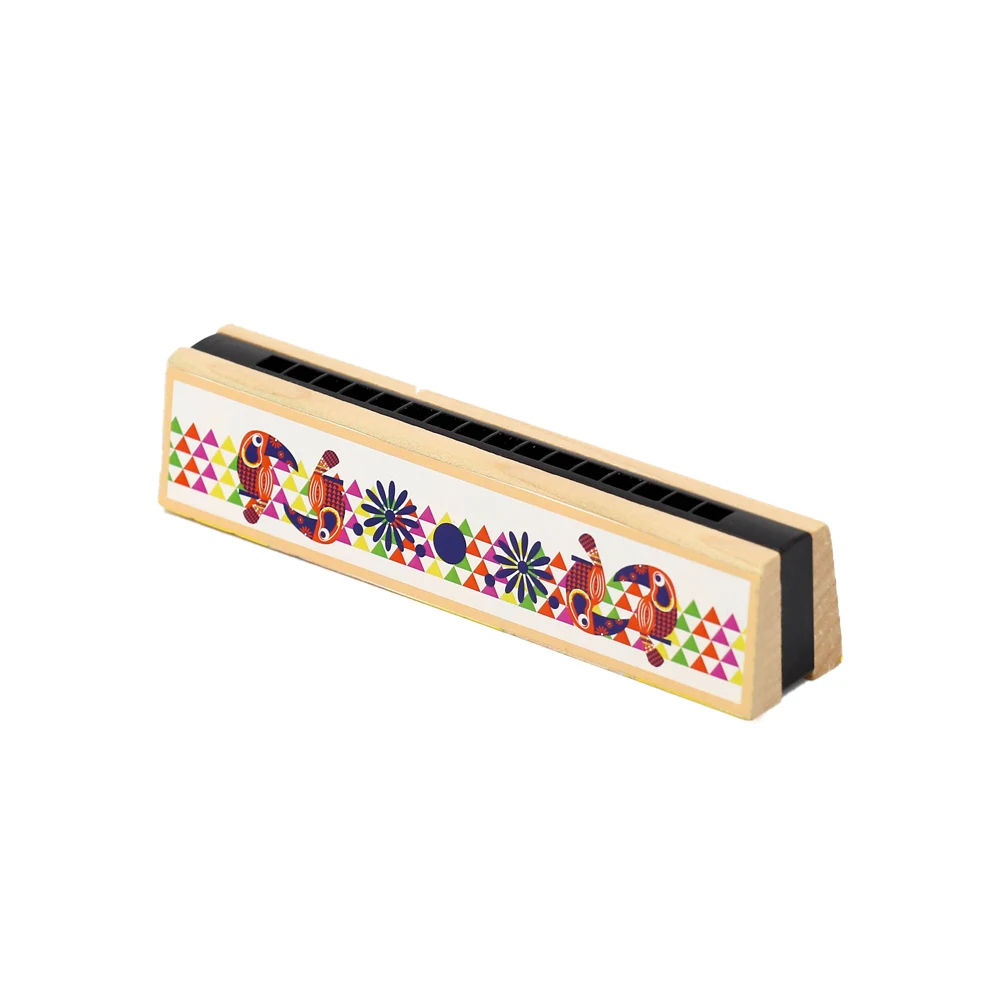 Wholesale Hot Sale Kids Musical Instrument Cartoon Wooden Mouth Organ Bee Mini Harmonica Chromatic