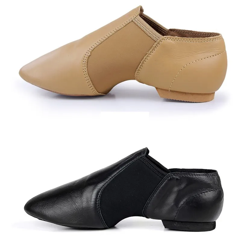 
Wholesale High Quality Professional Girls Boys Black Tan leather Jazz Shoes 