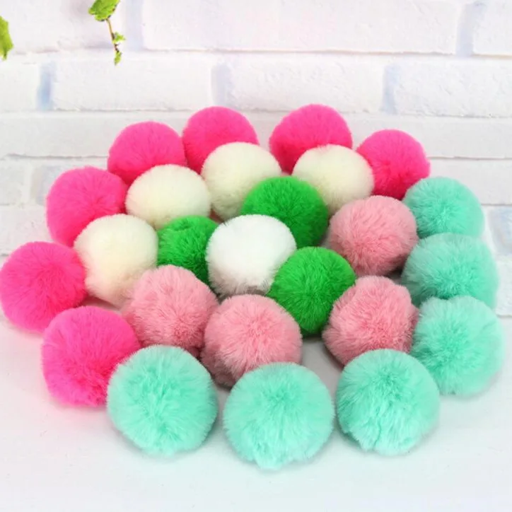 5cm OEM Mix Colors Shipment Bag Fashion Decoration Faux Rex Rabbit Fur Balls