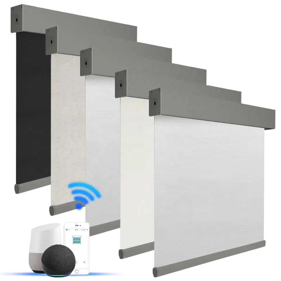 Factory Directly Automate Horizontal Shades Cordless Motorized Tubular Motor DC 12V Blackout Roller Blinds For Auto Window