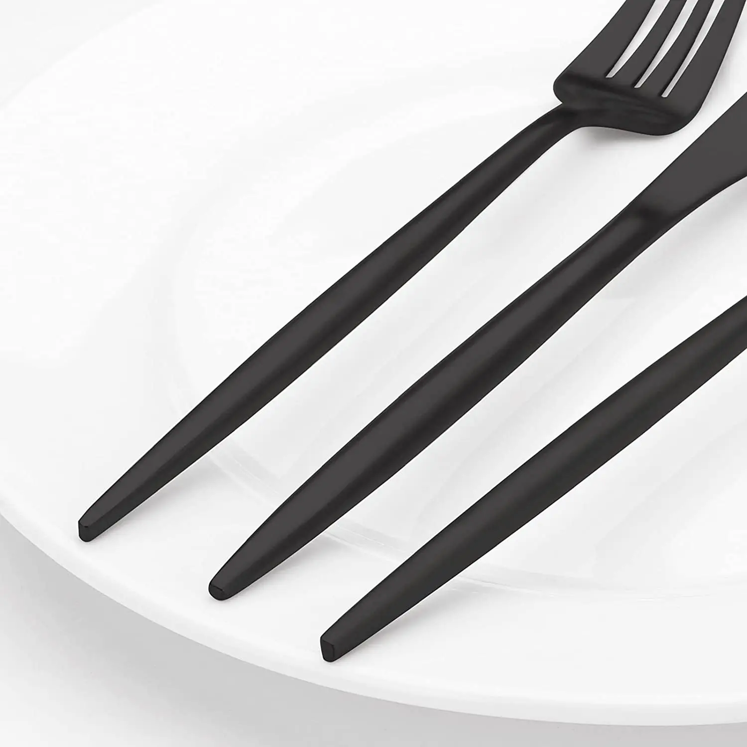 Wholesale Spoon Fork Knife Restaurant Silverware Wedding Bulk Hotel Cutlery Stainless Steel Matte Black Flatware Set