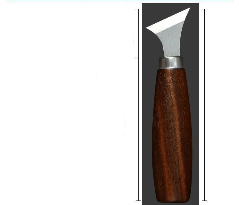 Handmade Steel Curved Paring Scraper Tool Carving Knife with Walnut Wood Handle