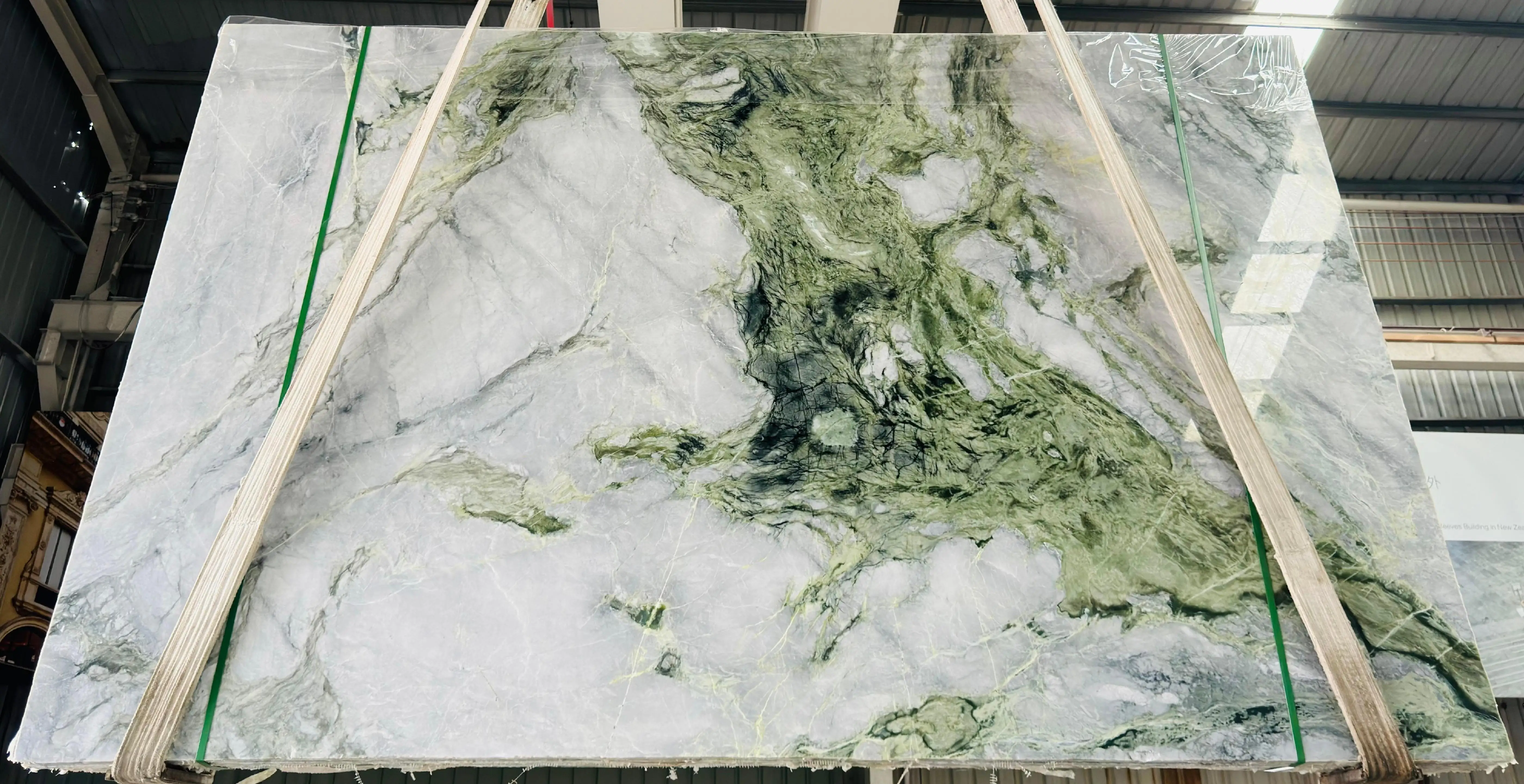 Natural marble stone polished slab Jade green marble  slab tile for interior decoration