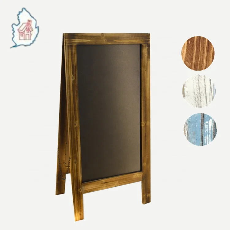 Wooden A-Frame Sign with Eraser & Chalk - 40 x 20 Inches Magnetic Sidewalk blackboard stand