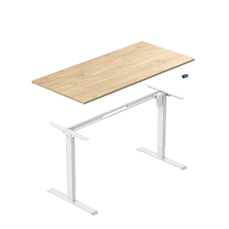 Ergonomic sit standing desk single motor with 2 electric lifting column for smart home
