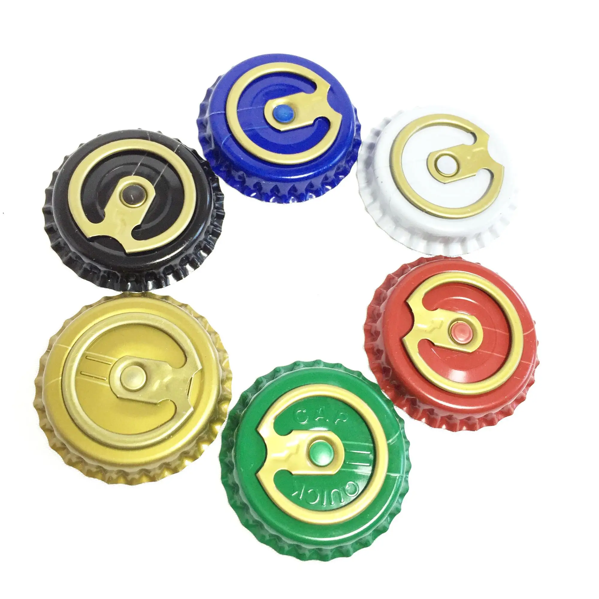 Custom Logo Tinplate Ring Pull Crown Cap 26mm Easy Open Crown Cap for Beer Wine Bottles