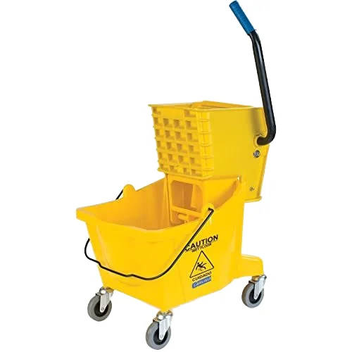 Easy to move 4 wheel plastic wringer mop bucket with wheels