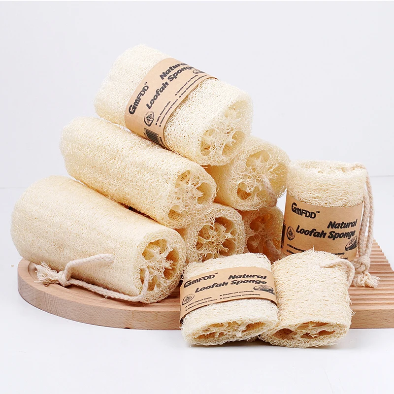 OEM Loofah щетка для ванны 4-дюймовая секция и сегменты Luffa разной длины улыбка папа губка