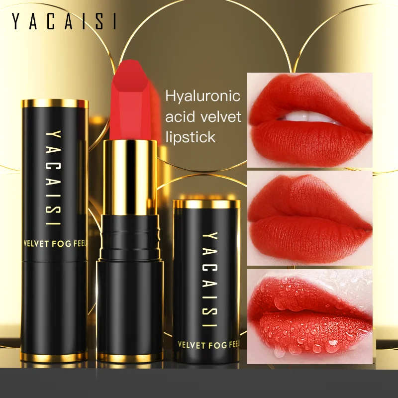 YACAISI Makeup Lipstick Wholesale Cruelty Free Lasting Silky Non-sticky Cup Velvet Matte Creamy Lip Gloss Stick Lipstick Set