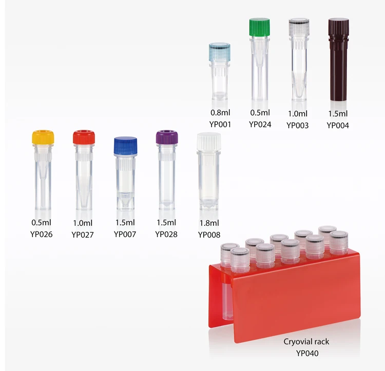 1.8ml Plastic Cryovial test Tubes Serum Cryovials Micro Cryo Tube with Lid