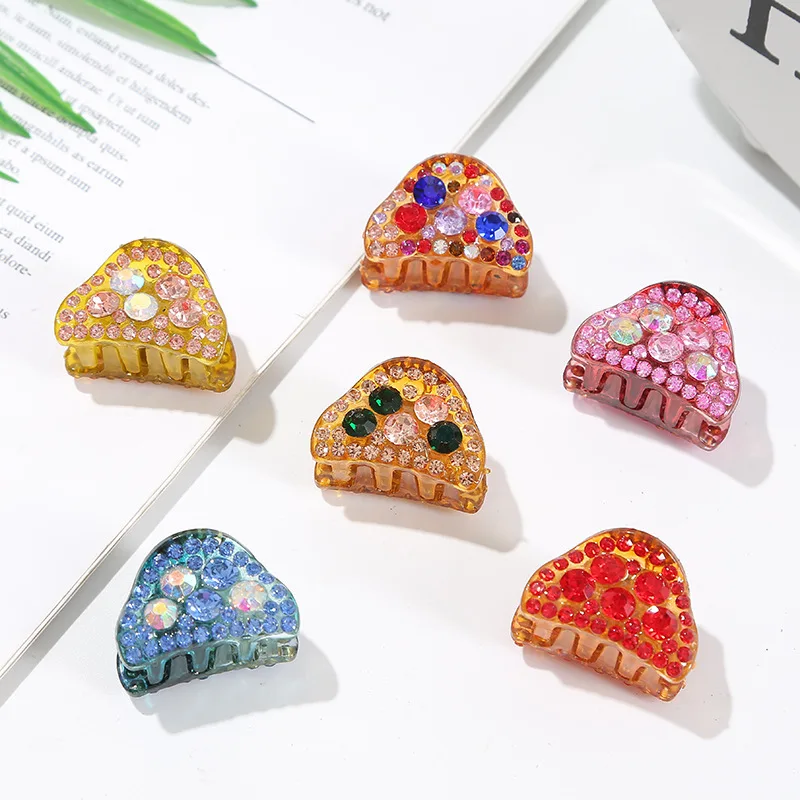 Модная Новая женская маленькая заколка для волос с пластиковыми кристаллами и стразами