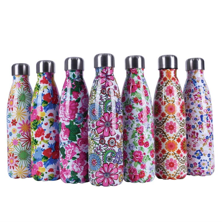 
350ml 500ml Colorful 18/8 stainless steel Cola Shaped water bottles Keeping Drink Hot Cold 