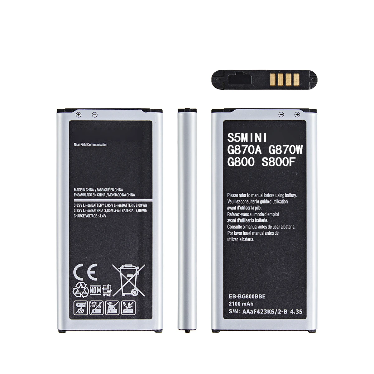For SAMSUNG Orginal EB-BG800BBE EB-BG800CBE 2100mAh Battery For Samsung GALAXY S5 mini SM-G800F G870A G870W Mobile Phone Wholesa