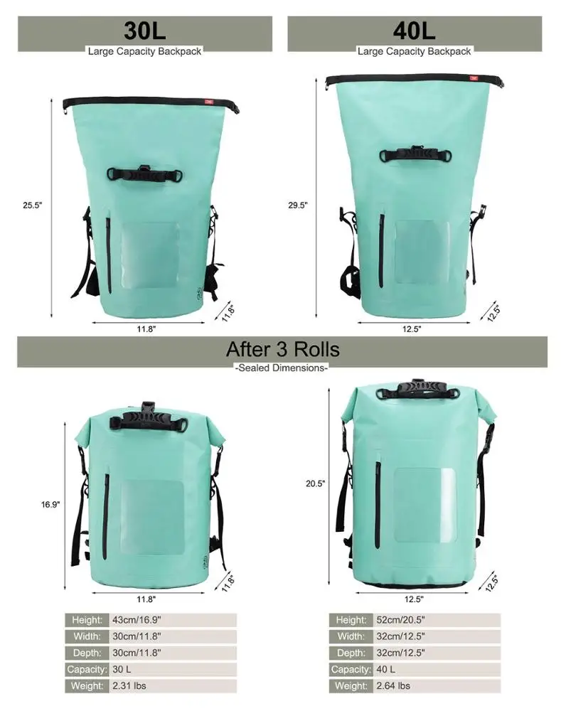 Custom LOGO Colour Size High Quality Dry Bag waterproof Travel Duffle Bag,Best Rainproof Backpack