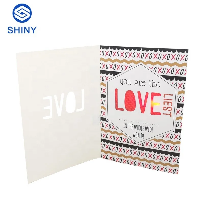 2022 popular voice record music greeting card birthday gift cards with full 4C color printing