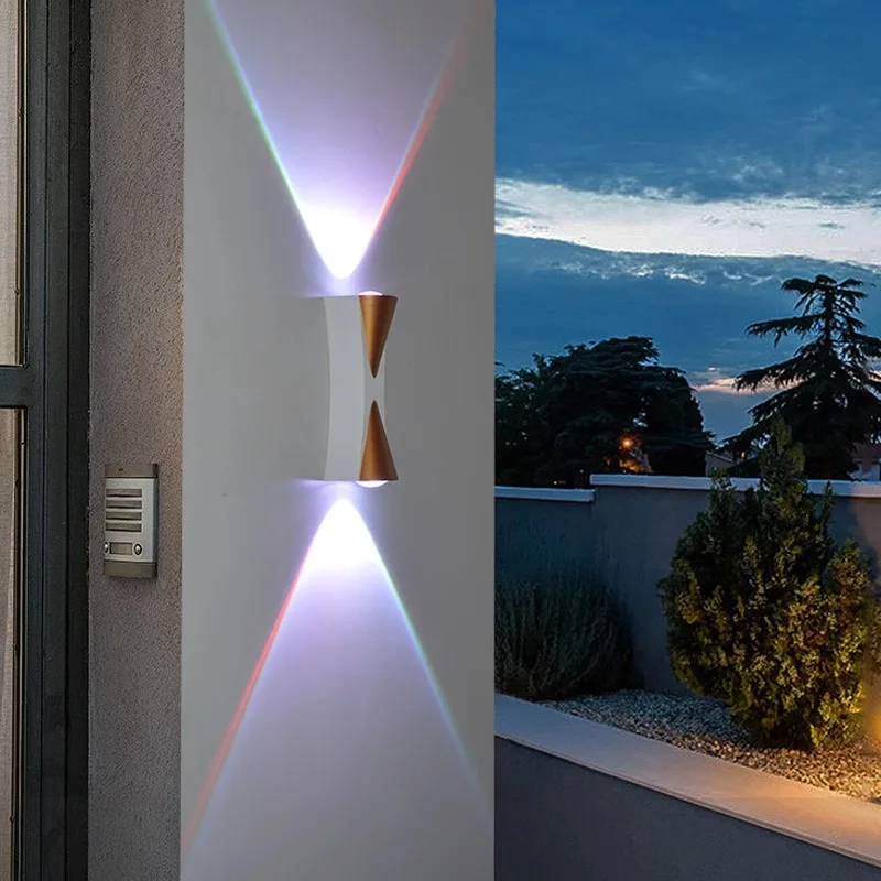 LED outdoor waterproof double head hotel villa courtyard balcony column spotlights exterior wall wall lights