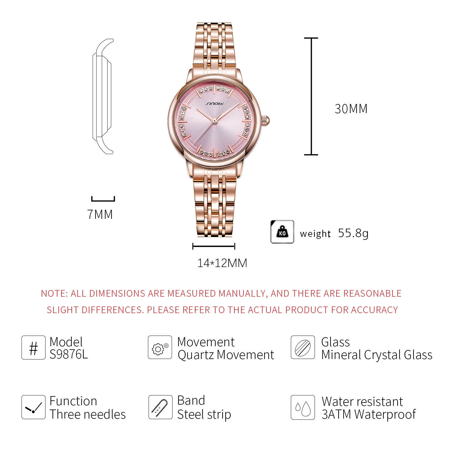 Hot Sale Luxury Ladies Watches Mosinite diamonds pink Dial  wristwatch Fashion Woman Watch For Regalos Mujer