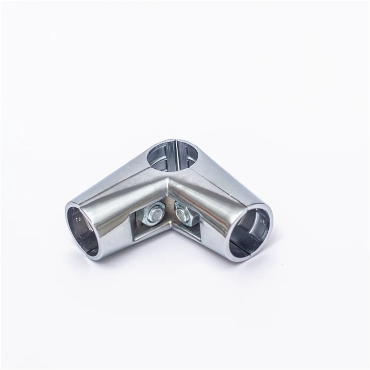 High quality fit diameter 2 way pipe connector for 25mm  round tube chrome  pipe connector