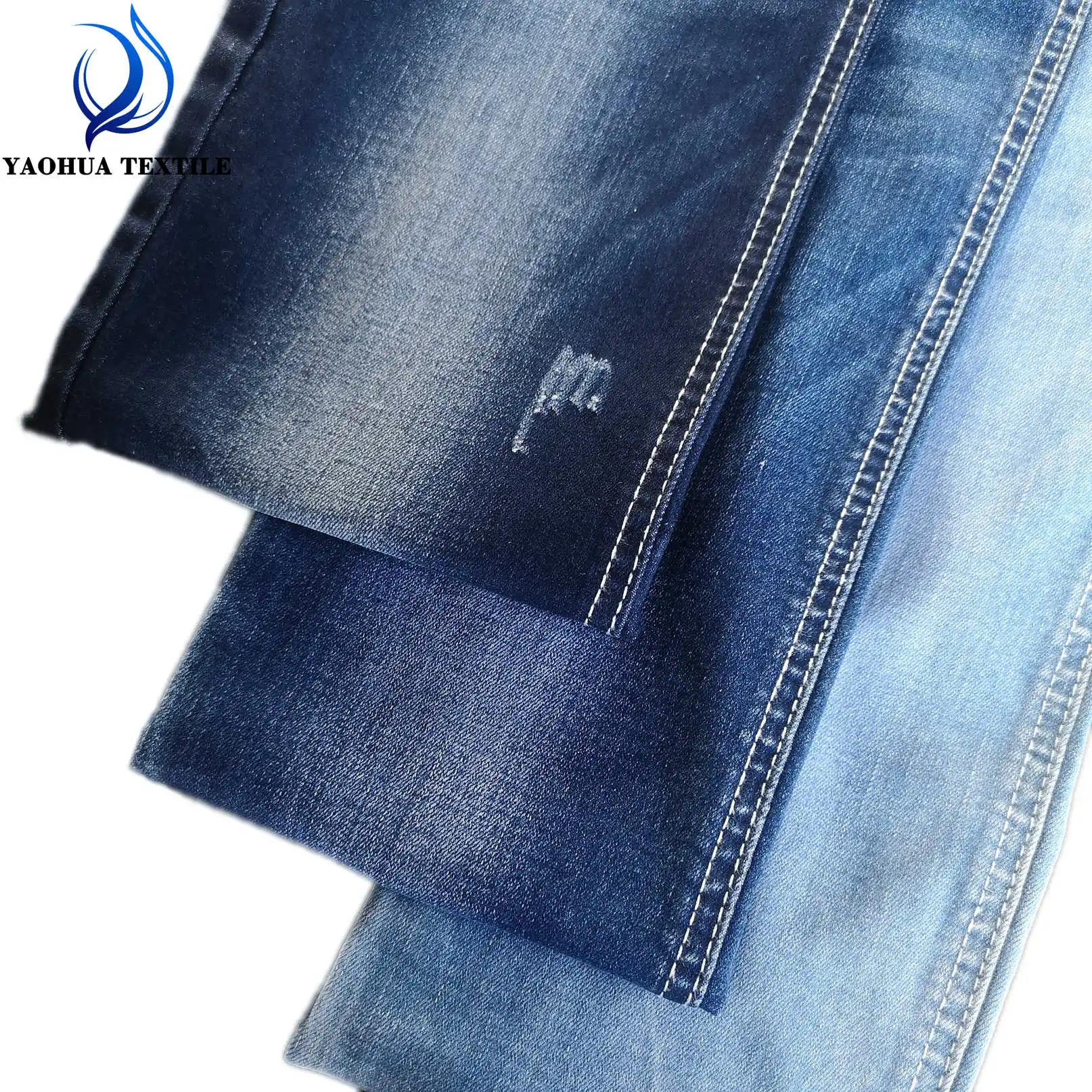 CK068 Slub TR  ring spinning low elasticity light weight stretch cotton polyester lycra denim jeans fabric