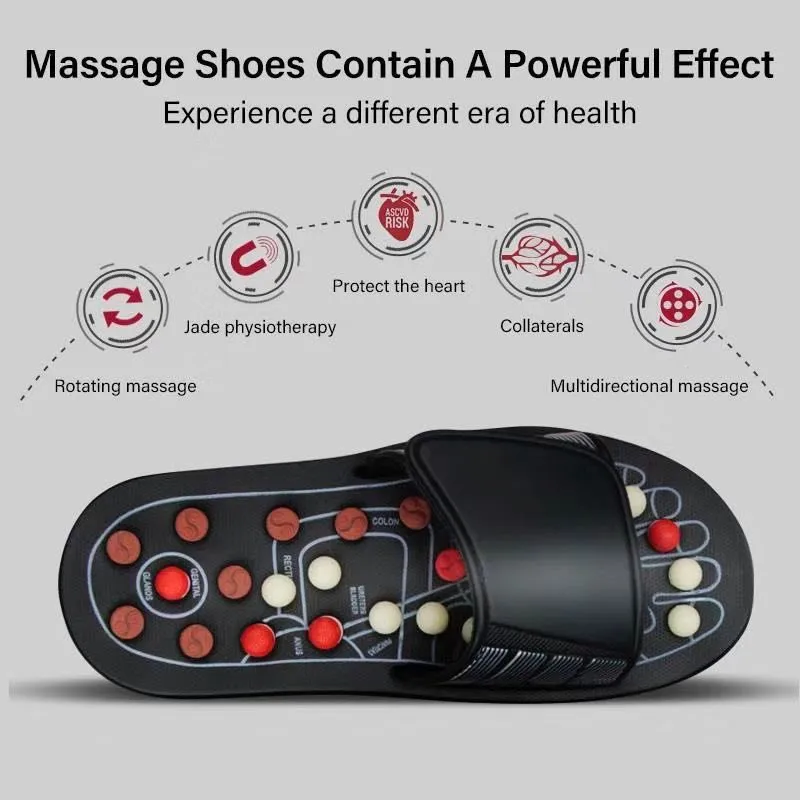 Customized Waterproof Non-Slip Massage Shoe Muscle Relax Foot Acupuncture Therapy Vibrating Acupoint Massage Slipper For Lady