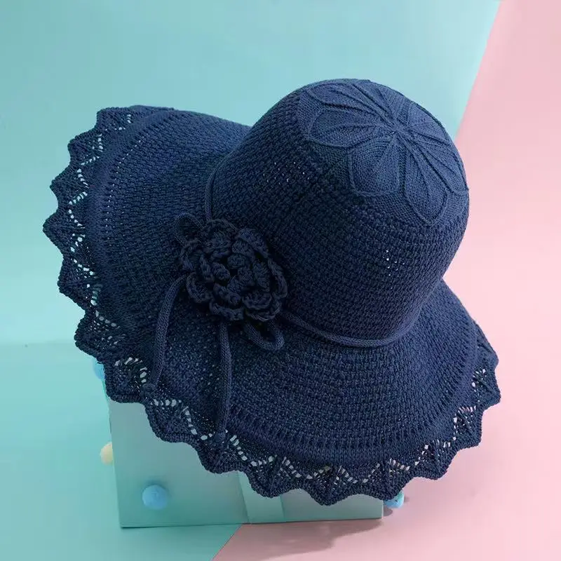 2024 Summer Wide Brim Beach Fedora Paper Crochet Straw Hats Good Quality Cheap Price Embroidery Knitted Sports Outdoor Travel